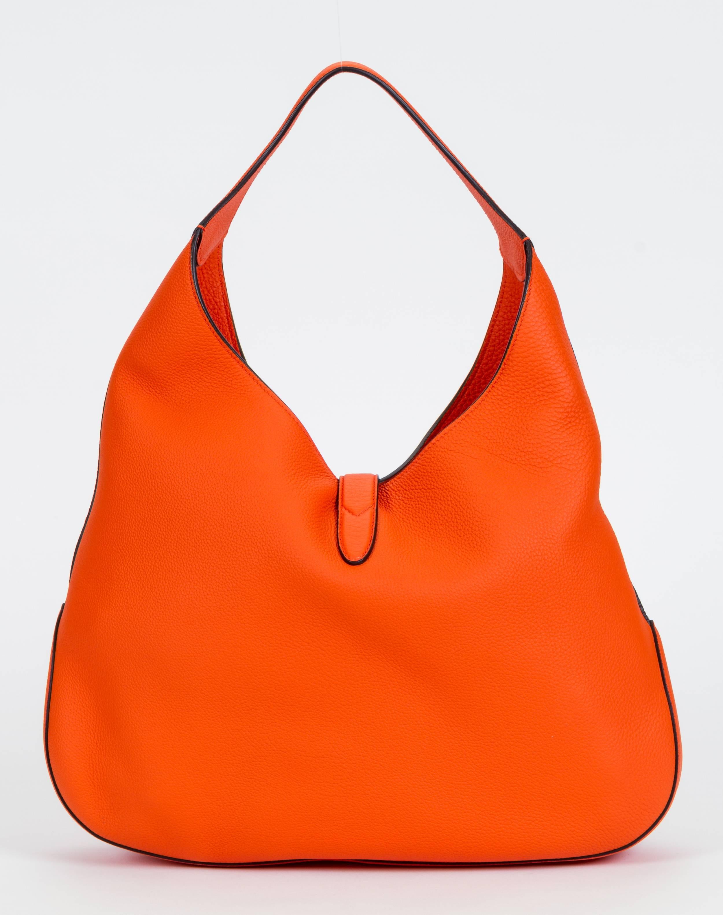 New Gucci Jackie Vibrant Orange Hobo Bag In New Condition In West Hollywood, CA