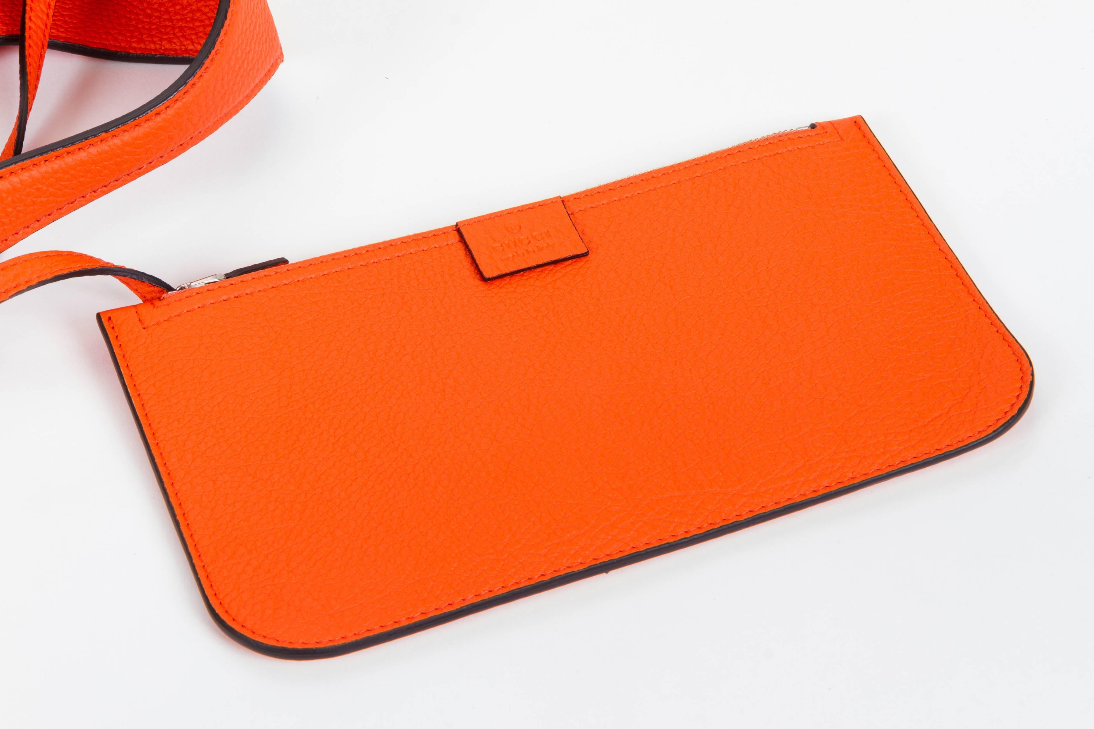 New Gucci Jackie Vibrant Orange Hobo Bag 2
