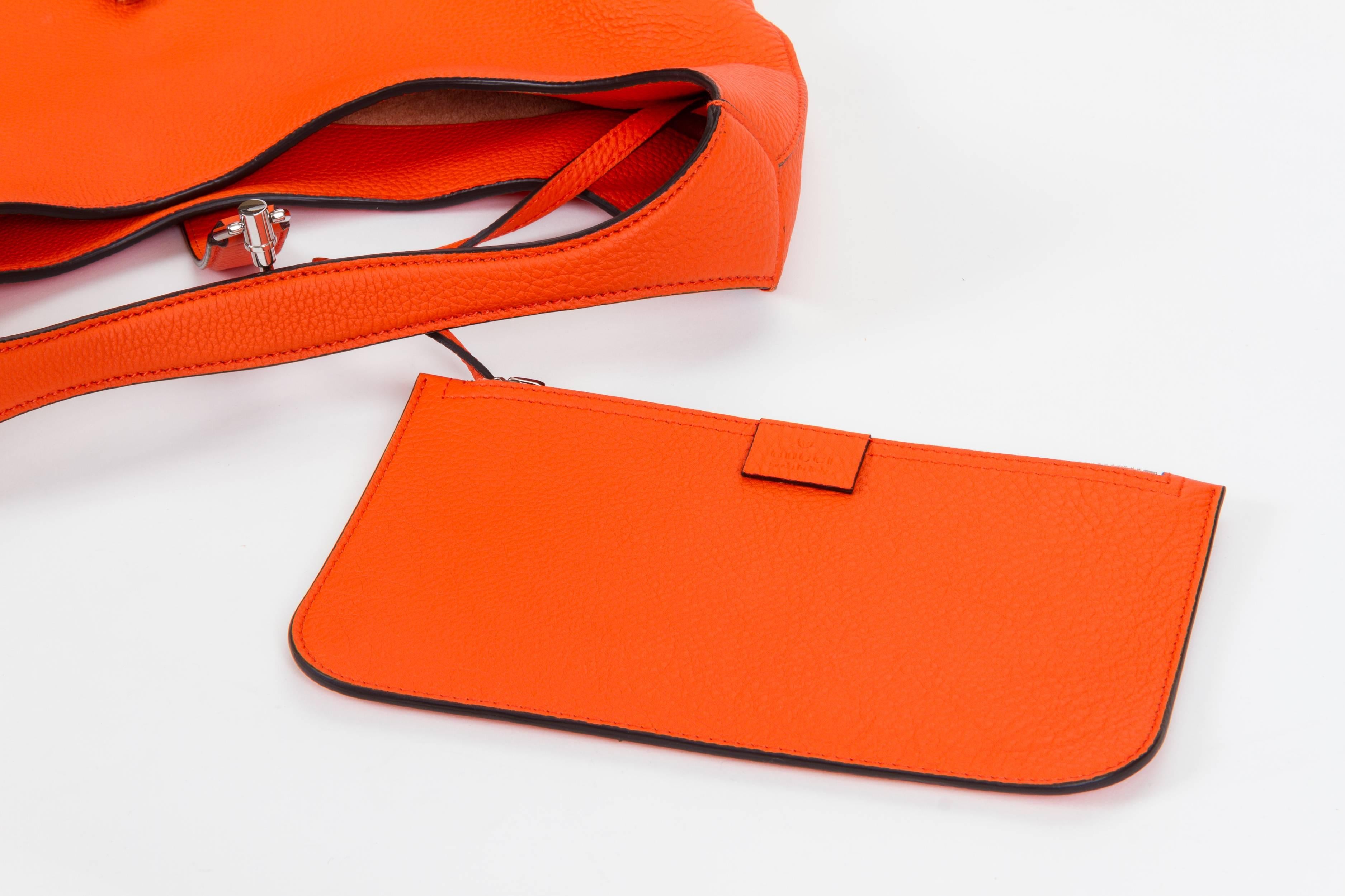 New Gucci Jackie Vibrant Orange Hobo Bag 3