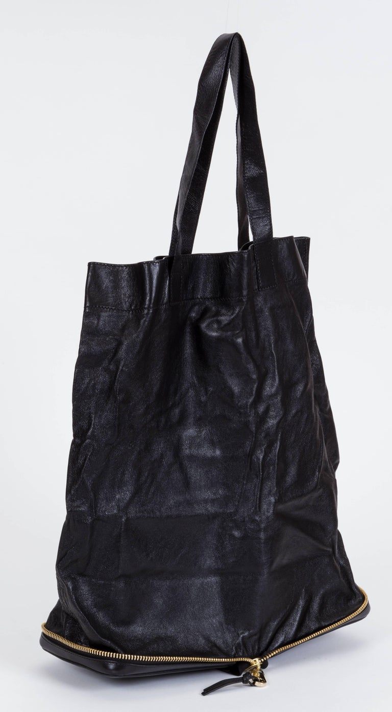 Chloe Black Leather Foldable Purse Tote Bag For Sale at 1stDibs ...