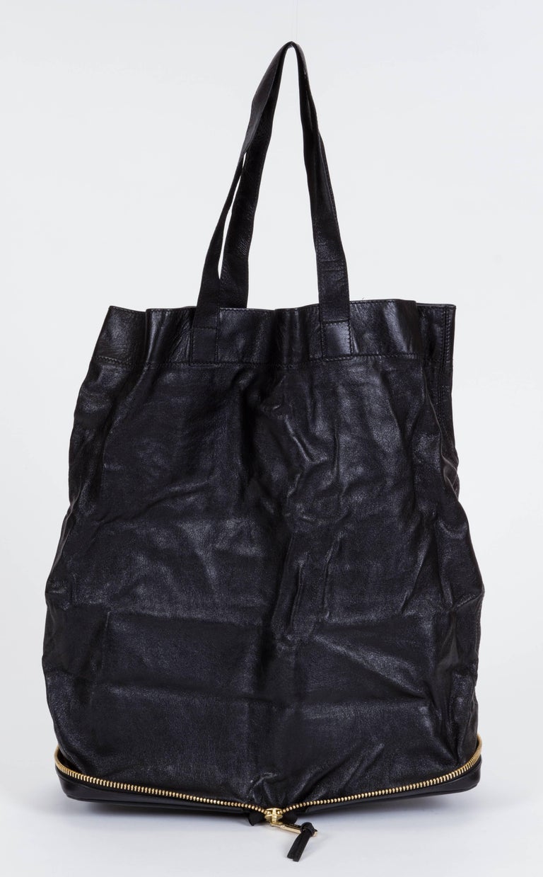 Chloe Black Leather Foldable Purse Tote Bag For Sale at 1stDibs ...