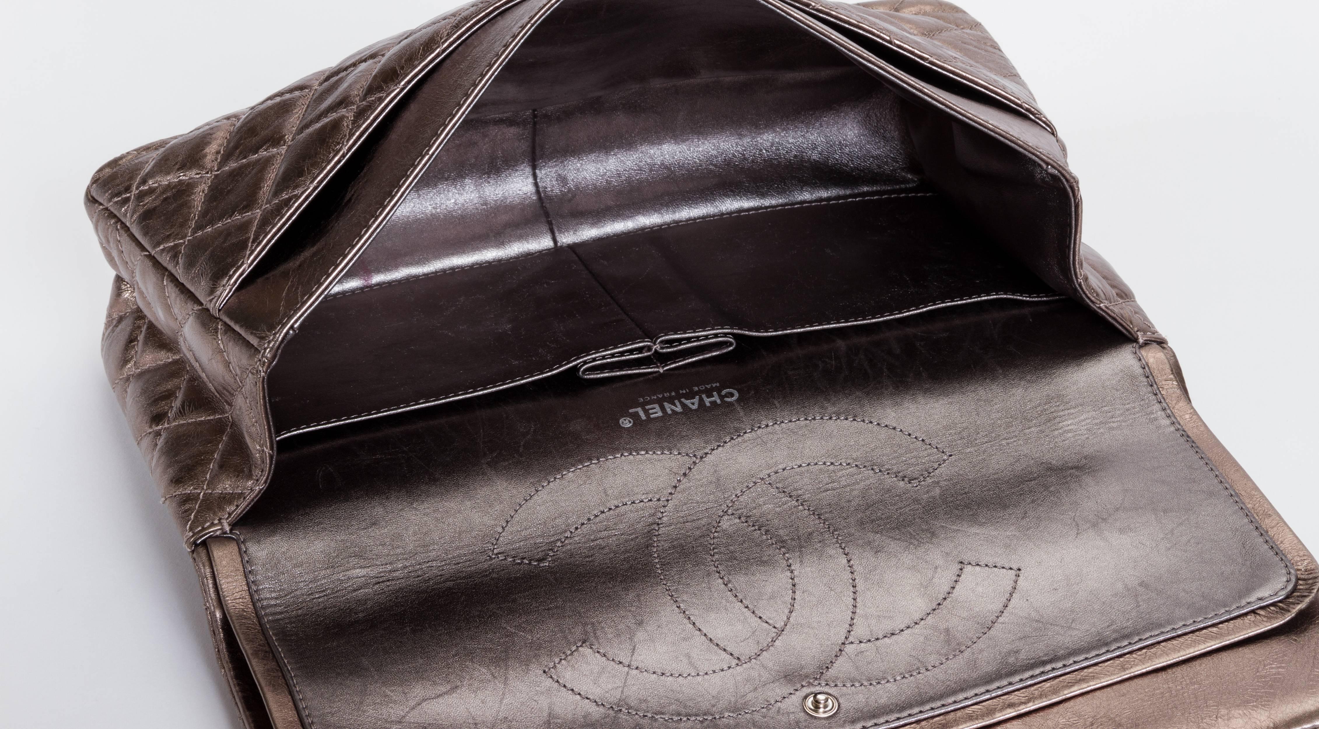 Gray Chanel Metallic Bronze Jumbo Reissue Bag