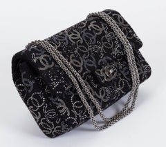 New Chanel Rhinestone CC Logo Double Flap Bag