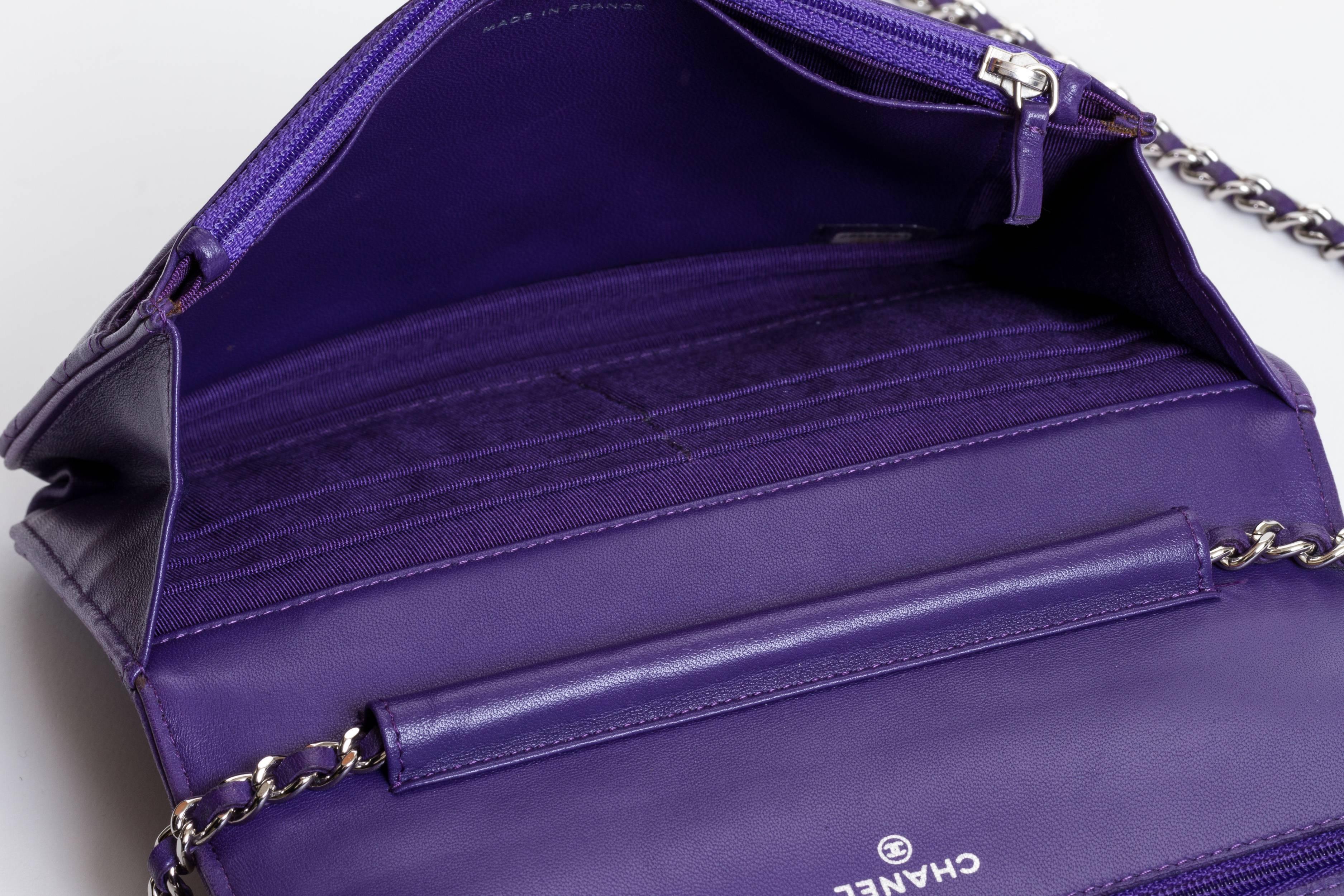 Women's Chanel Reissue Purple Wallet On A Chain Bag