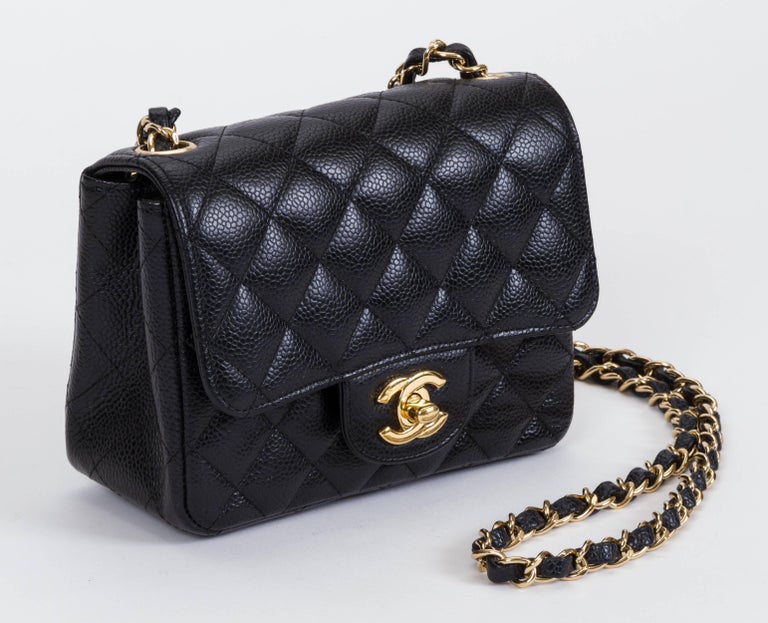 Chanel Mini Caviar Black Crossbody Flap Bag at 1stDibs | chanel black ...