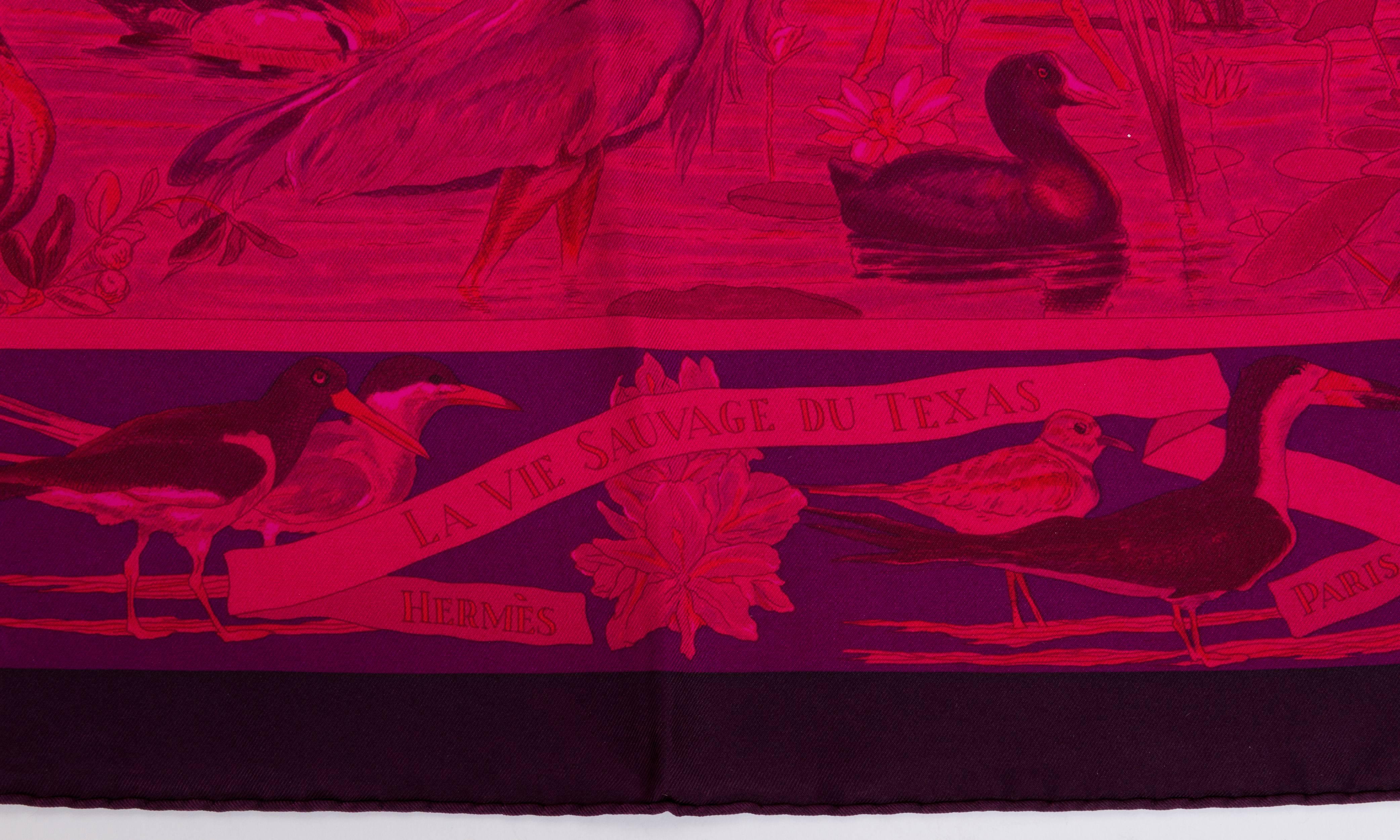 New in the box with original tags. Custom 1 of a Kind Hermes Dip Dye "La Vie Sauvage Du Texas " scarf. Designed by Texan, Kermit Oliver. Professionally dyed by Hermes. Incredible collectible opportunity.
