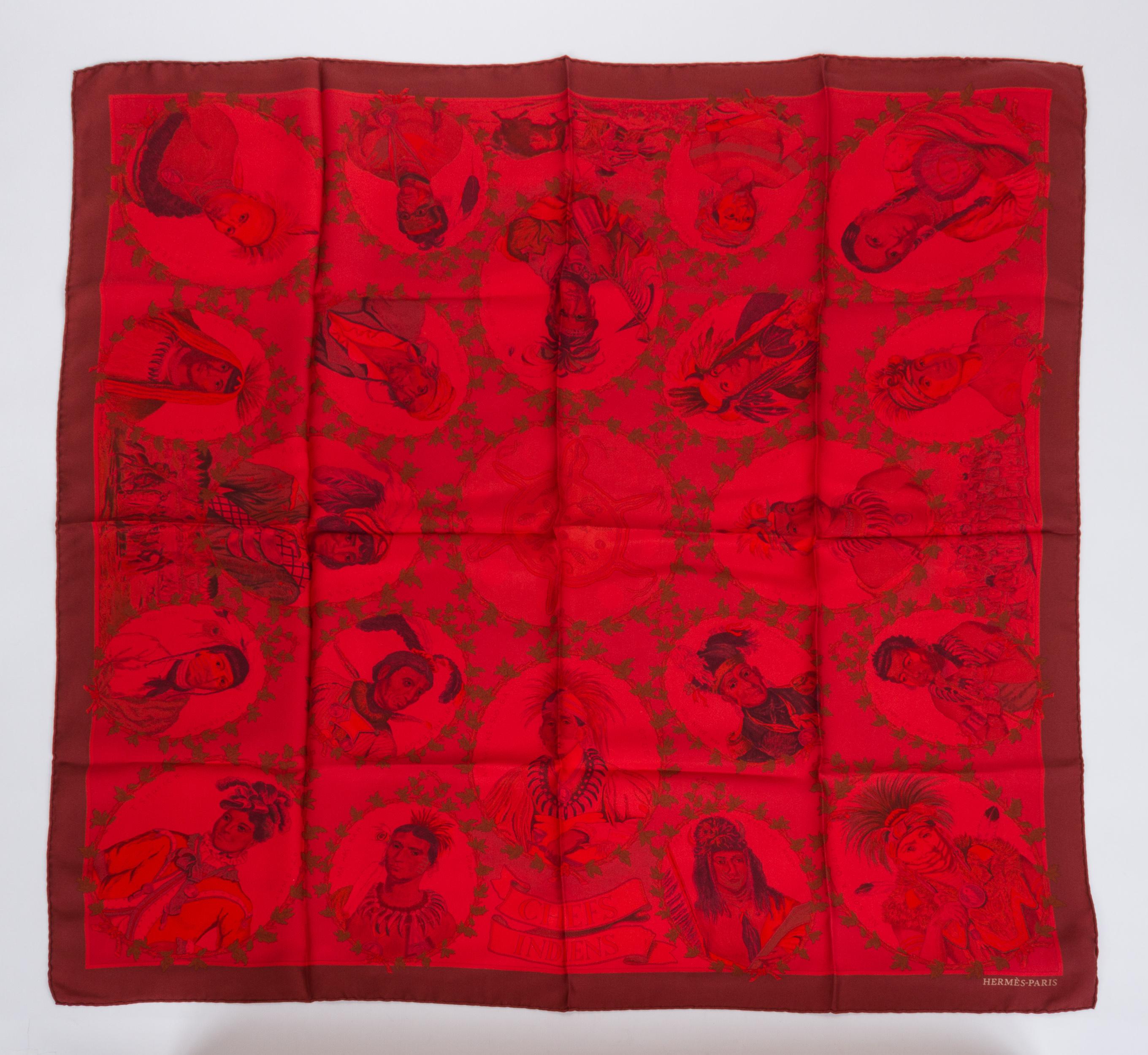 New Hermes 1 of a Kind Dip Dyed Surteint Chefs Indiens Silk Scarf , Box Neuf - En vente à West Hollywood, CA