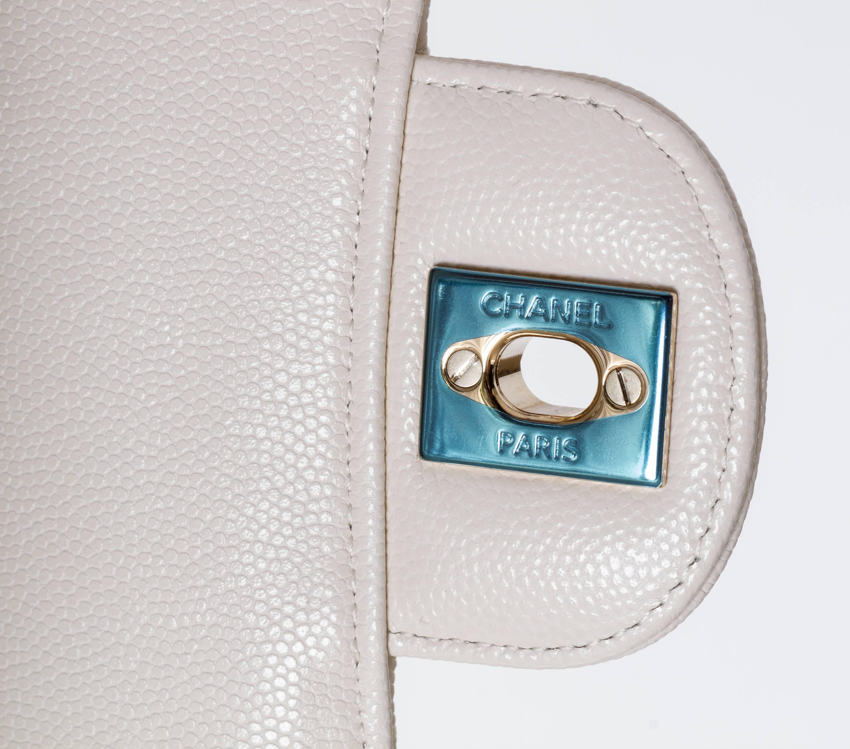 Women's New Chanel White Caviar Mini Crossbody Bag