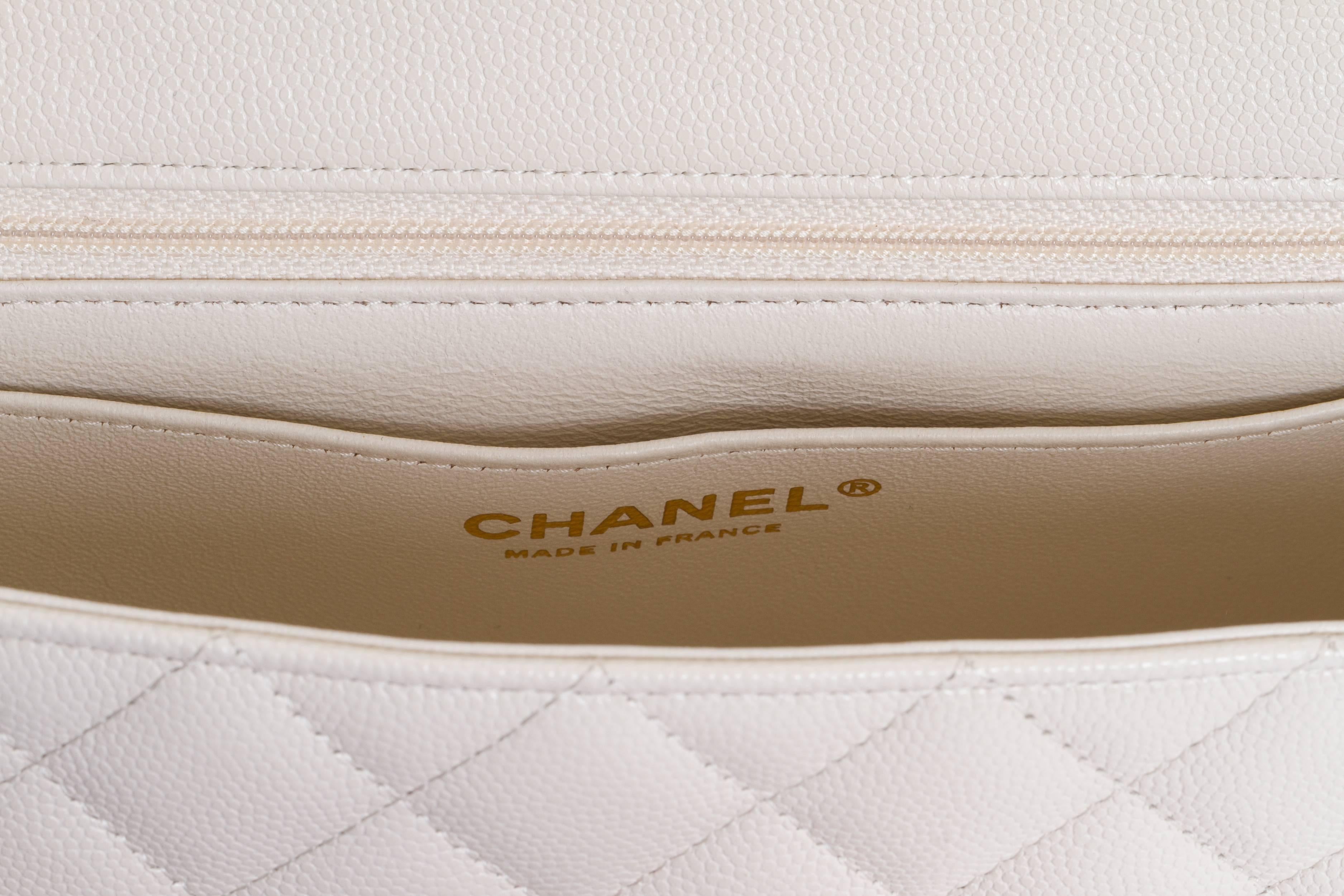 New Chanel White Caviar Mini Crossbody Bag 1