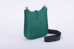 New Hermès Vert Vertigo Mini Evelyne Bag