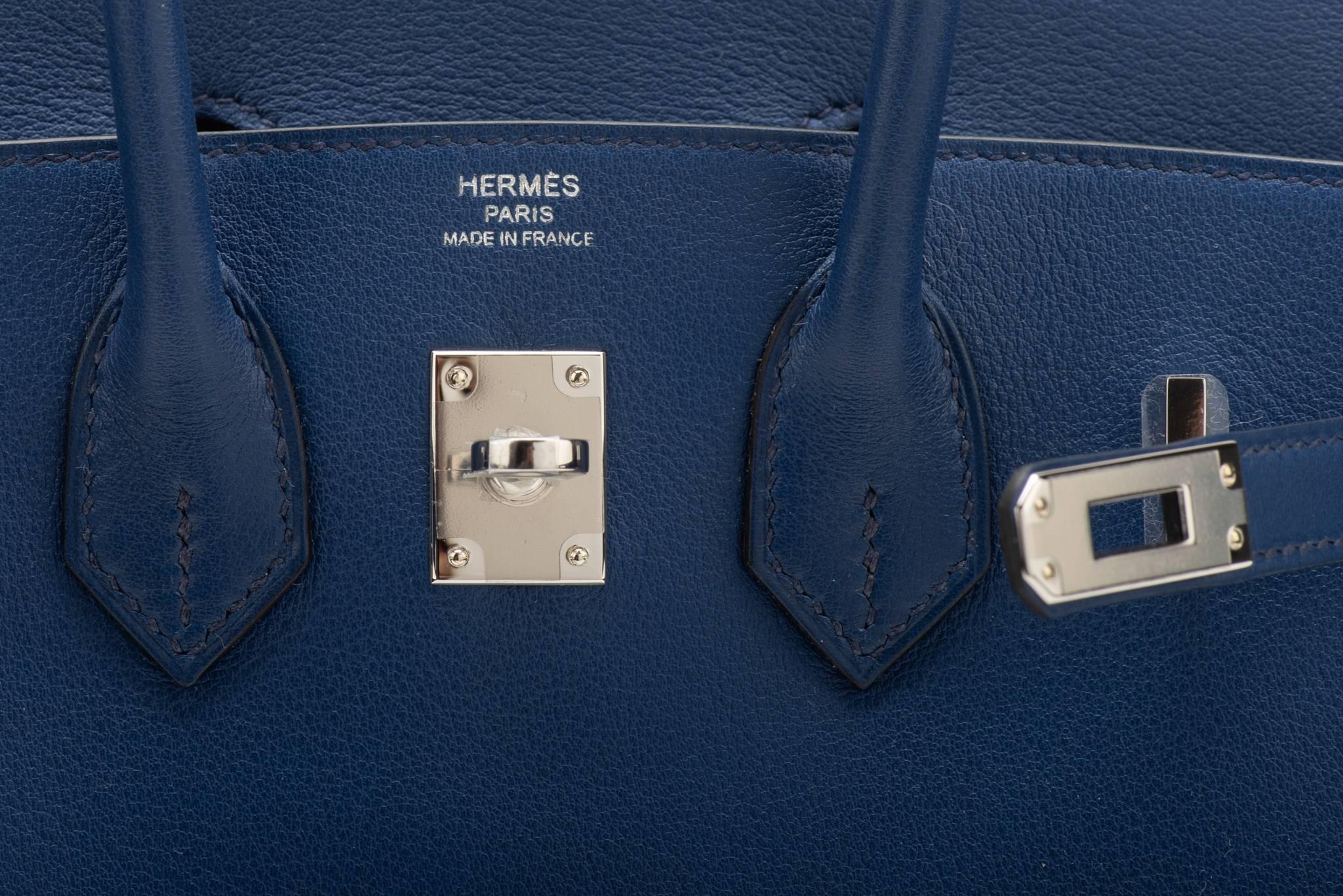 Hermès Blue Nuit Swift 25cm Birkin Bag In New Condition In West Hollywood, CA