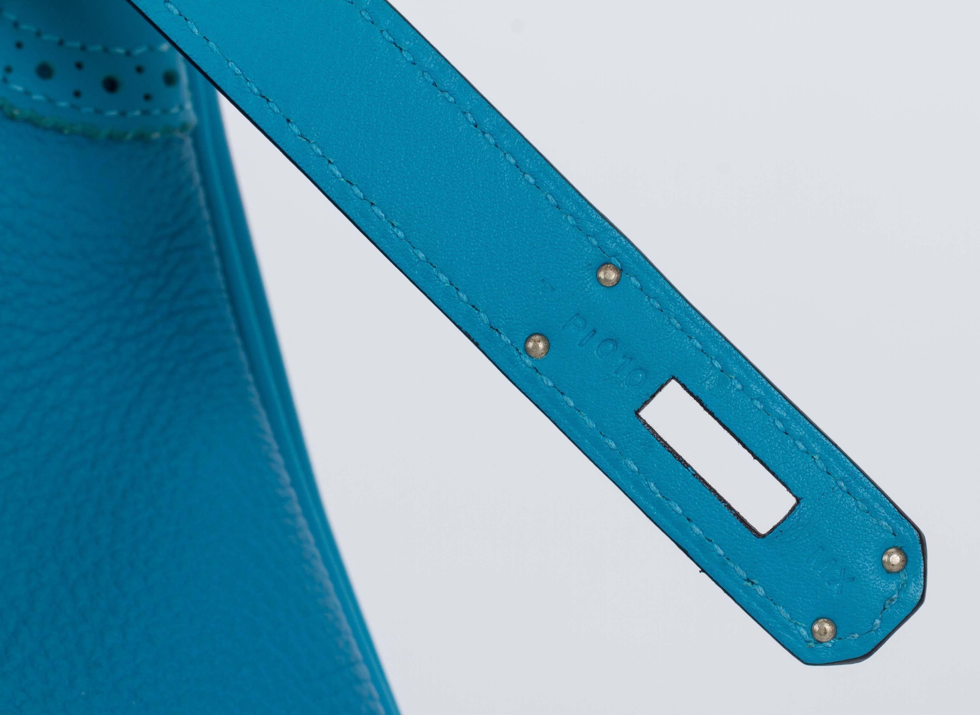 Hermes 30 Ghillies Turquoise Birkin Bag For Sale 1