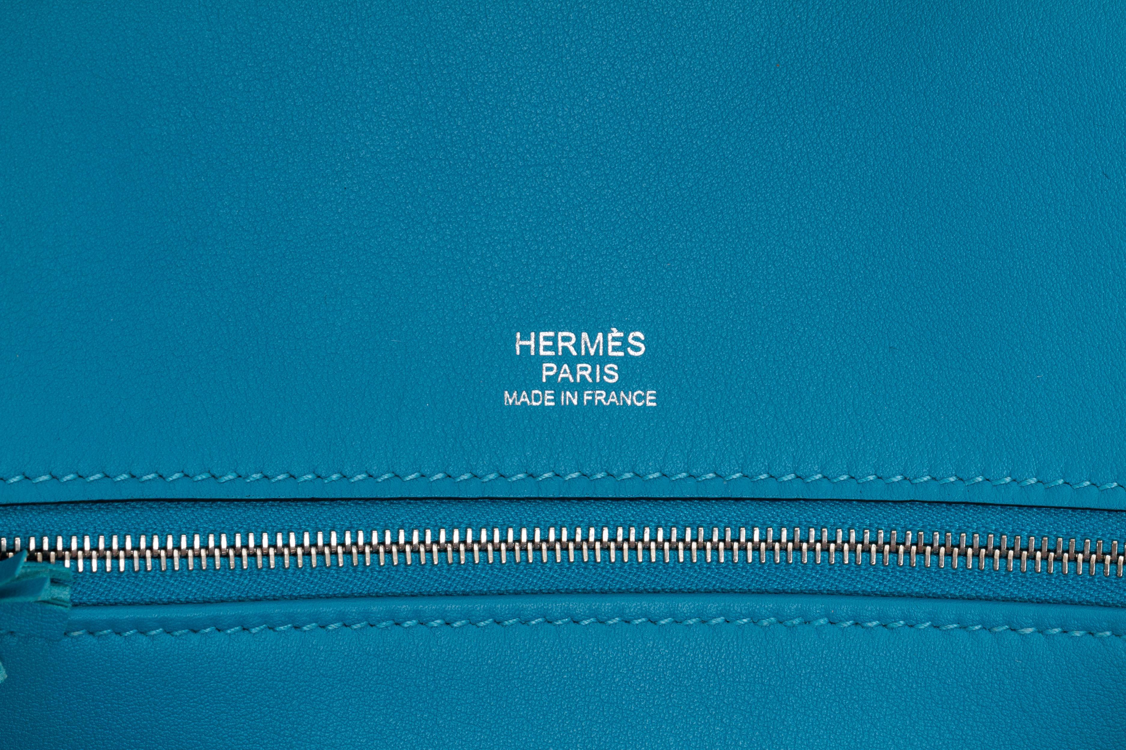 Hermes 30 Ghillies Turquoise Birkin Bag For Sale 3