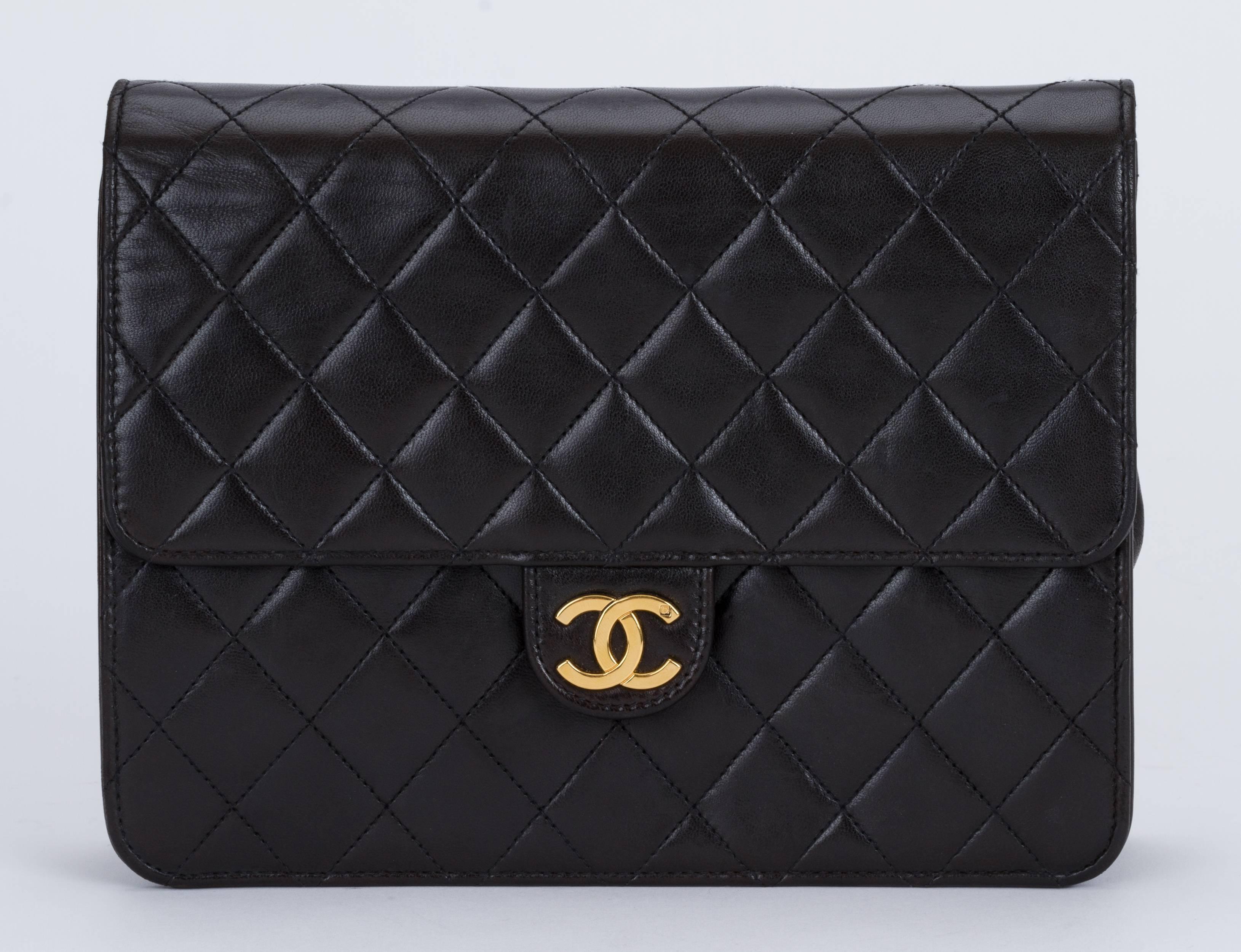 Chanel Black 2 Way Clutch/Shoulder Bag 2
