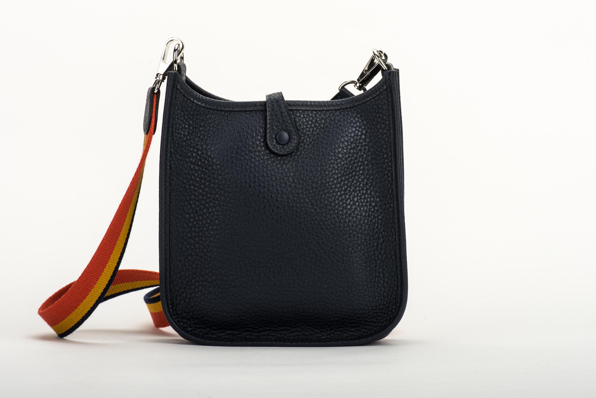 hermes blue indigo mini evelyne