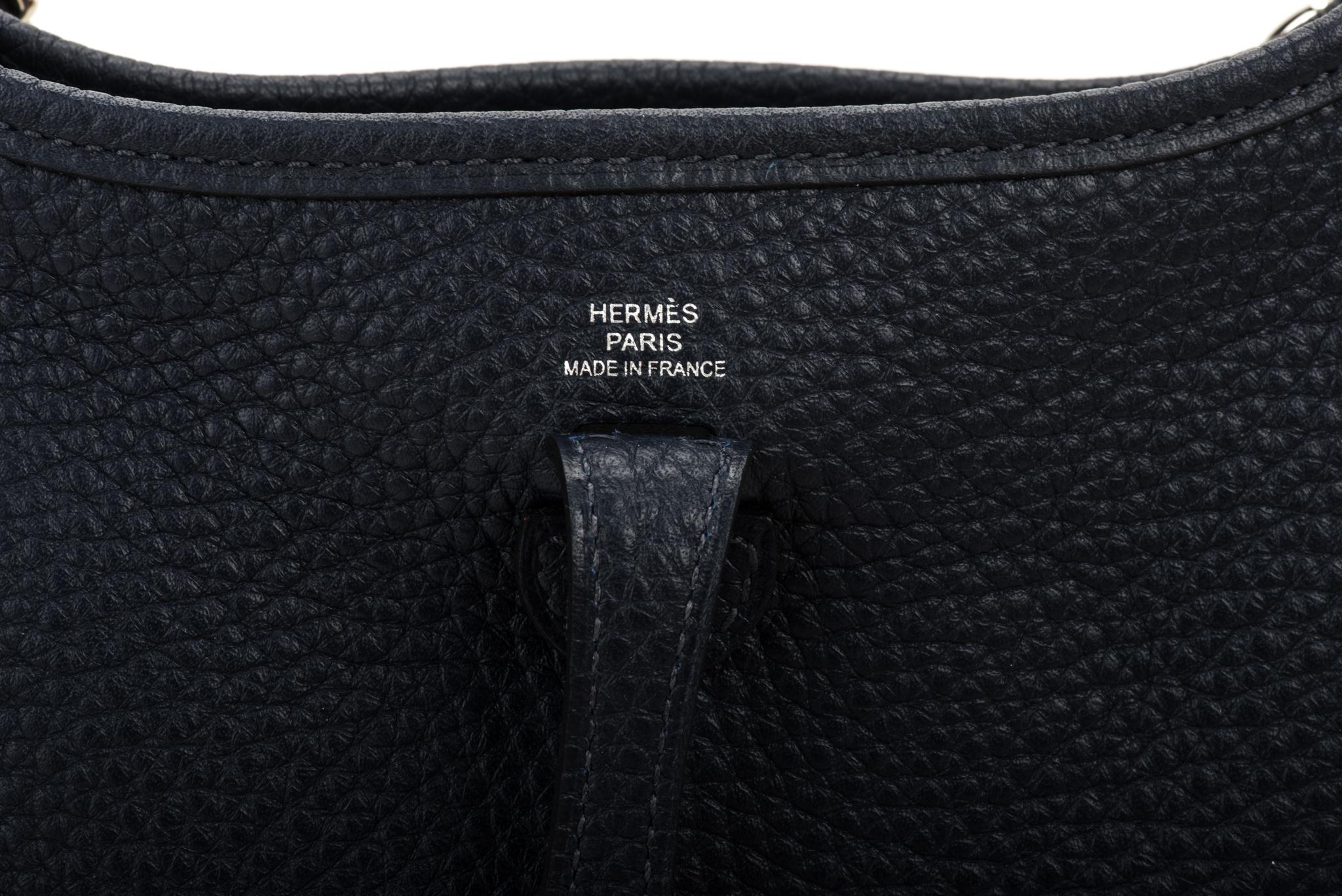 New Hermes Mini Evelyne Blue Indigo Clemence In New Condition In West Hollywood, CA