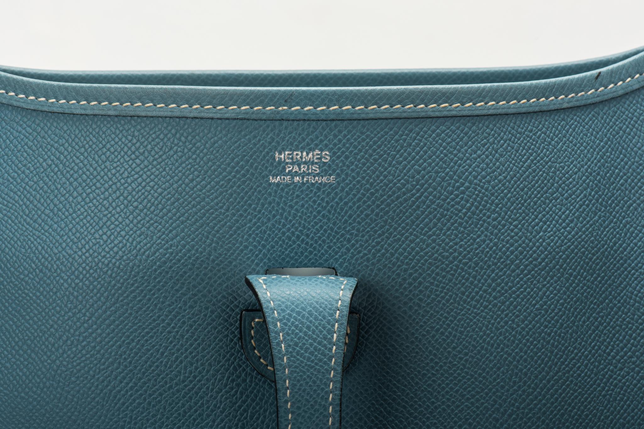 Women's Hermes Vintage Evelyne PM Blue Jean