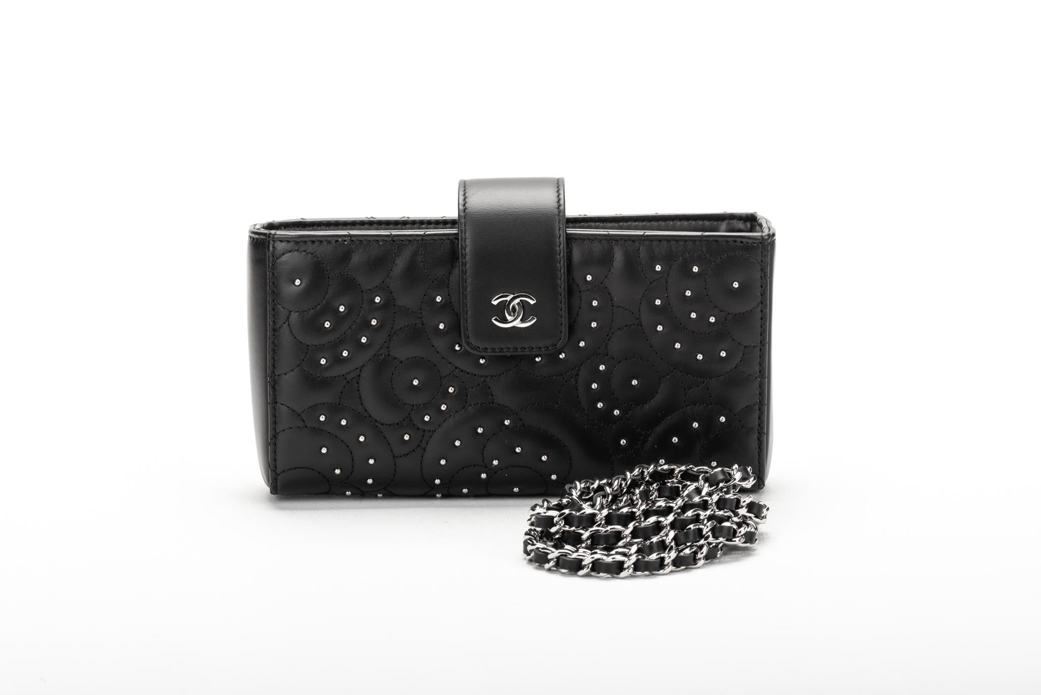Women's Chanel Camellia Studs Black Crossbody Bag