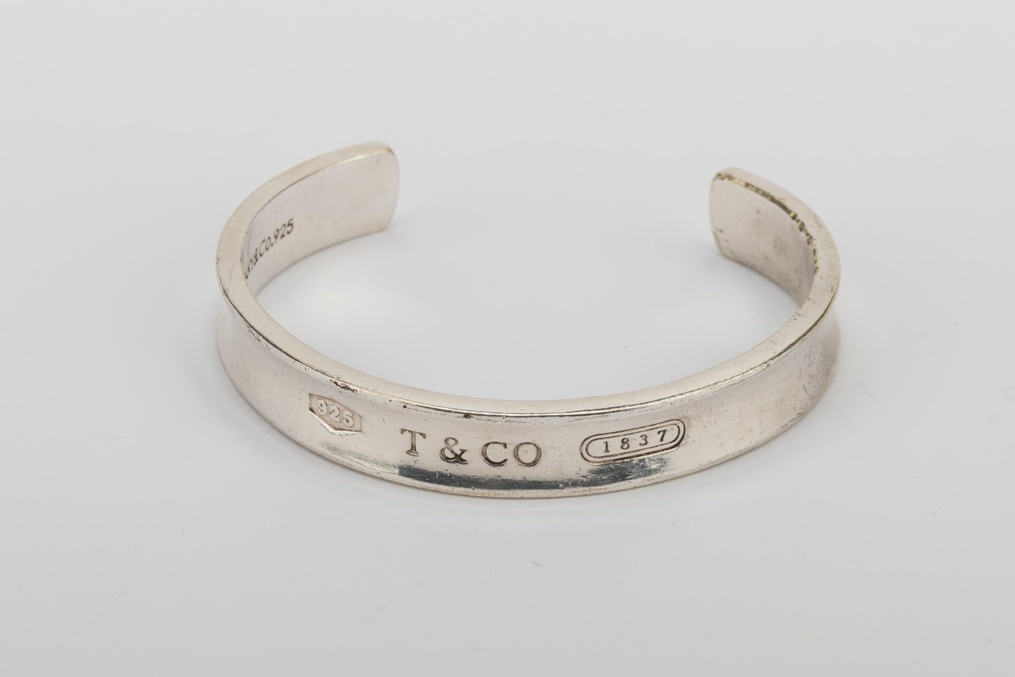 Tiffany & Co. sterling silver mens cuff bracelet. Interior length 6