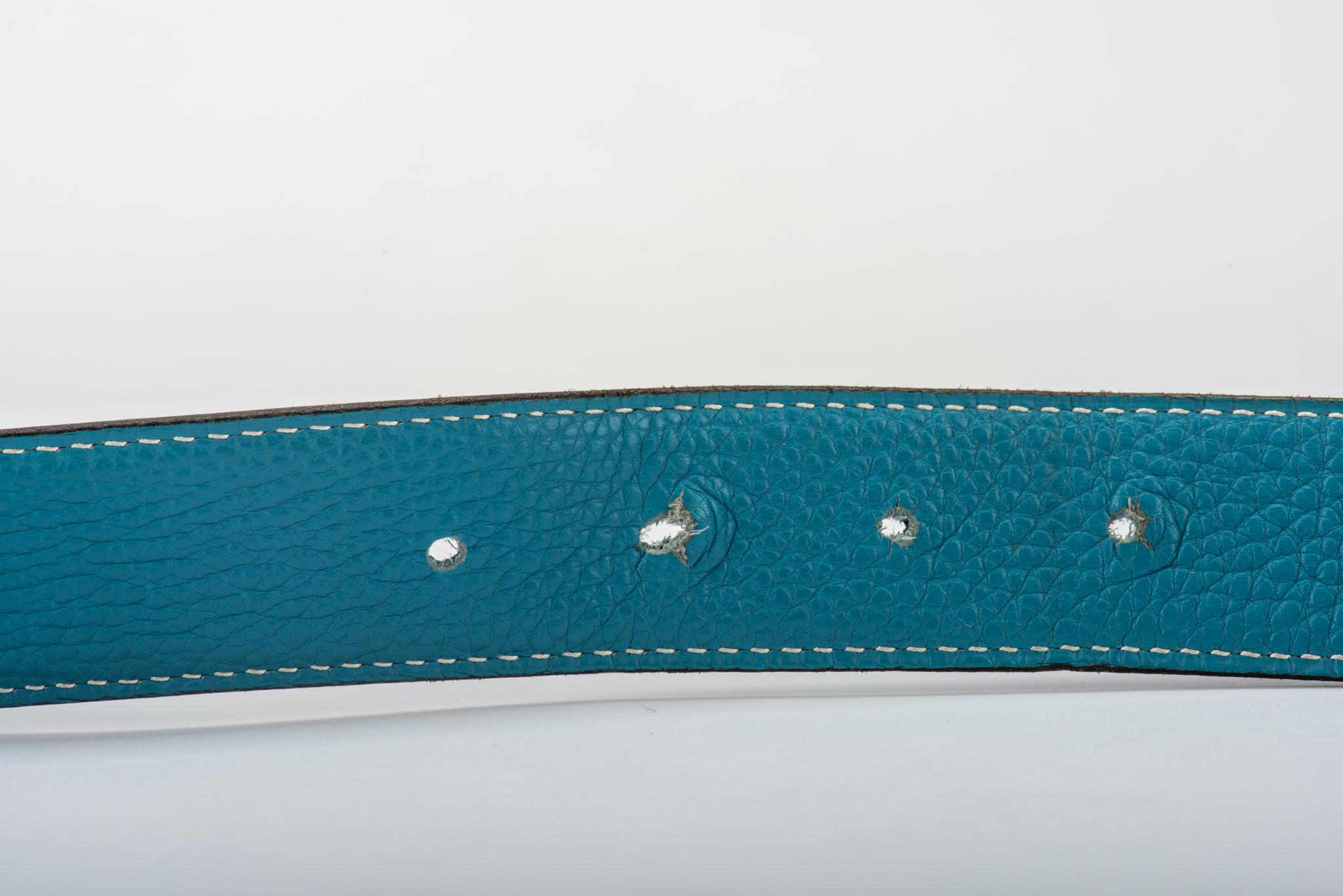 Gray Hermès Blue Jean Tallahasa 105 CM H Belt 