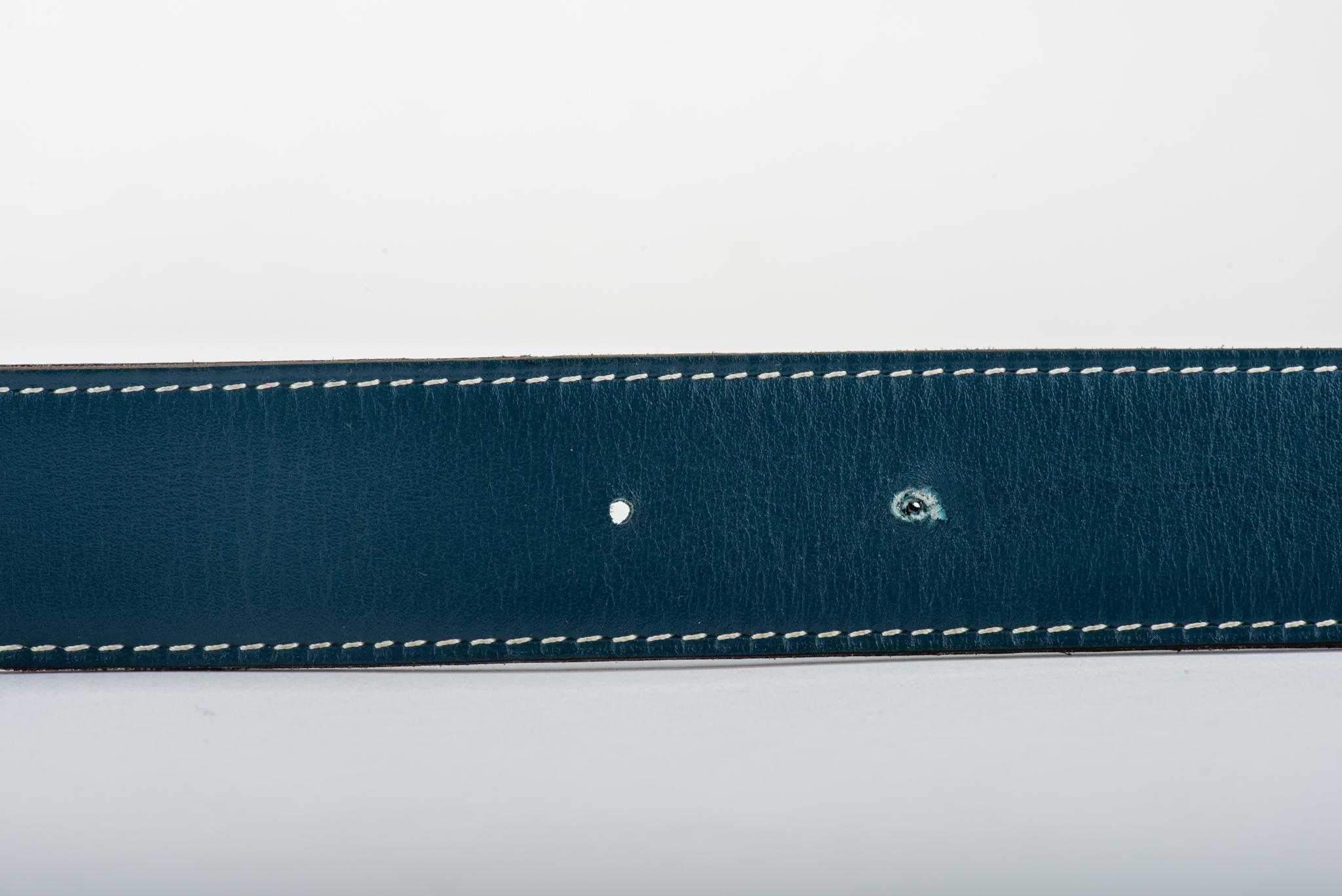 Hermès Blue Jean Tallahasa 105 CM H Belt  In Good Condition In West Hollywood, CA