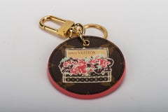Louis Vuitton Monogram and Pink Flower Keychain