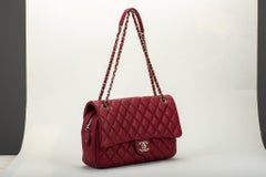 Chanel Cherry Red Jumbo Zipped Flap Bag