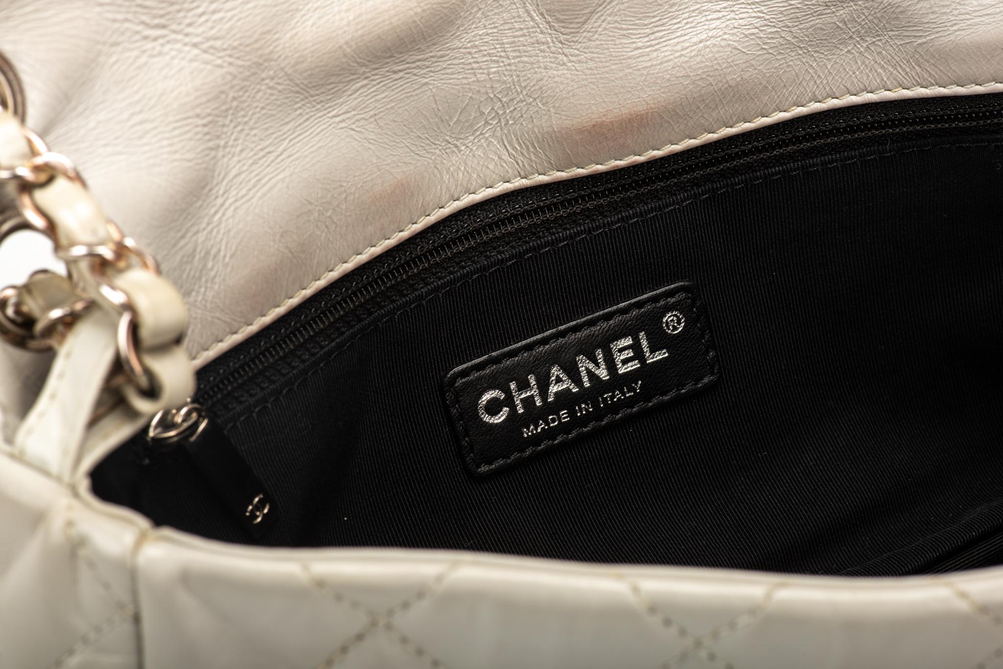 Women's Chanel Ice White Chain Evening Flap Bag