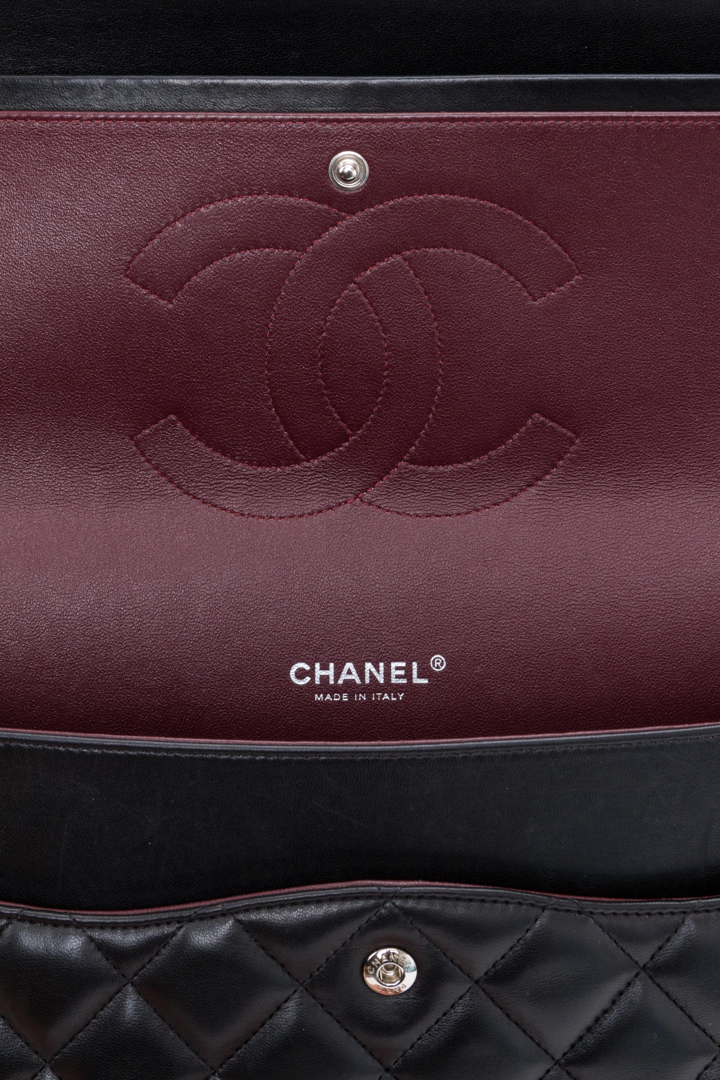 Chanel Black Lambskin Maxi Double Flap Bag 2