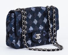 Chanel Navy and Black Sequins Evening Flap Bag