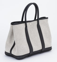 Hermes Ecru and Black Small Garden Party Tote