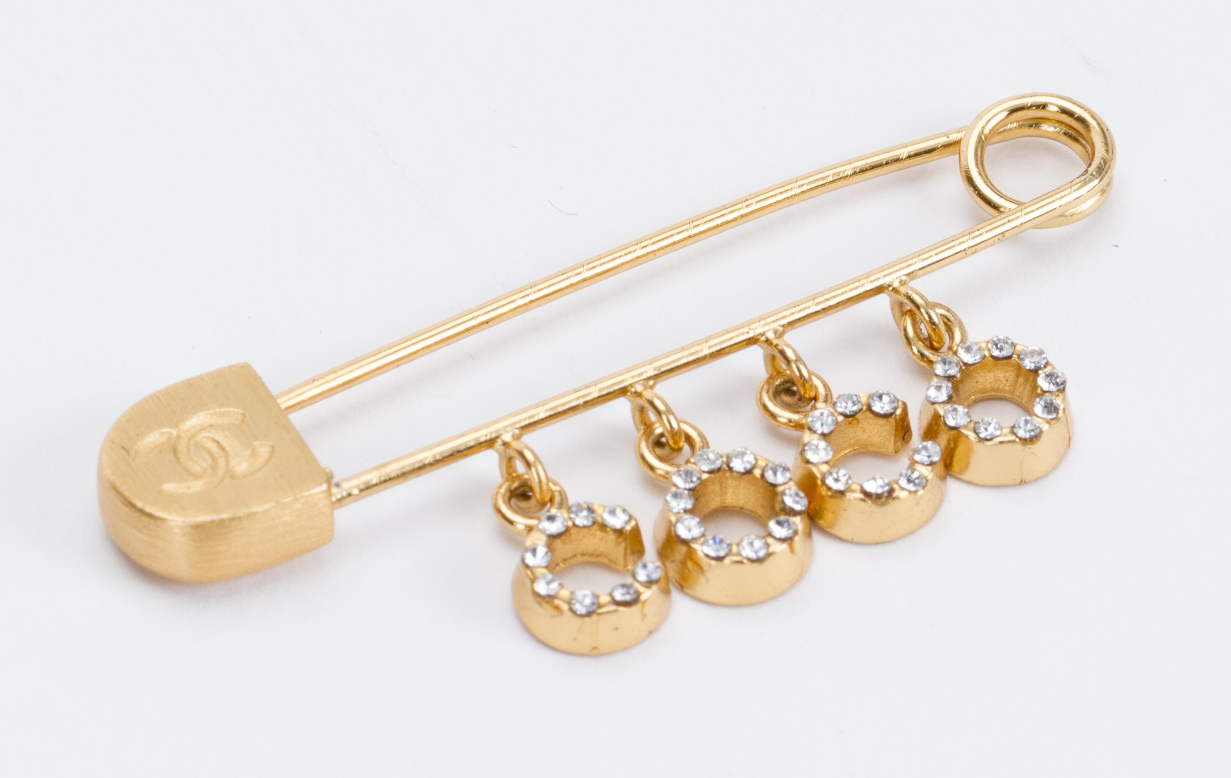 chanel safety pin brooch