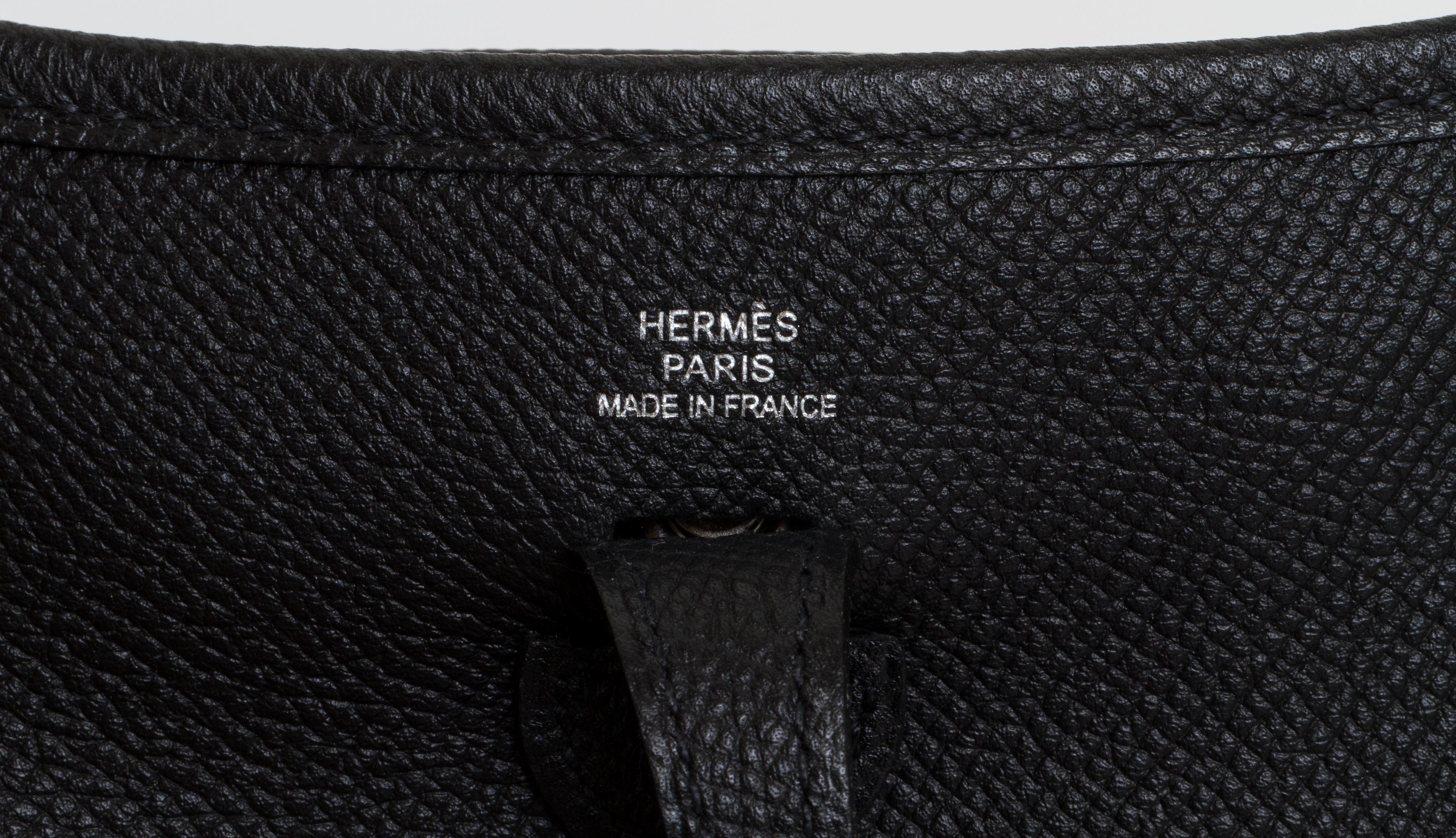 Hermes Mini Evelyne Black Epsom Bag 3