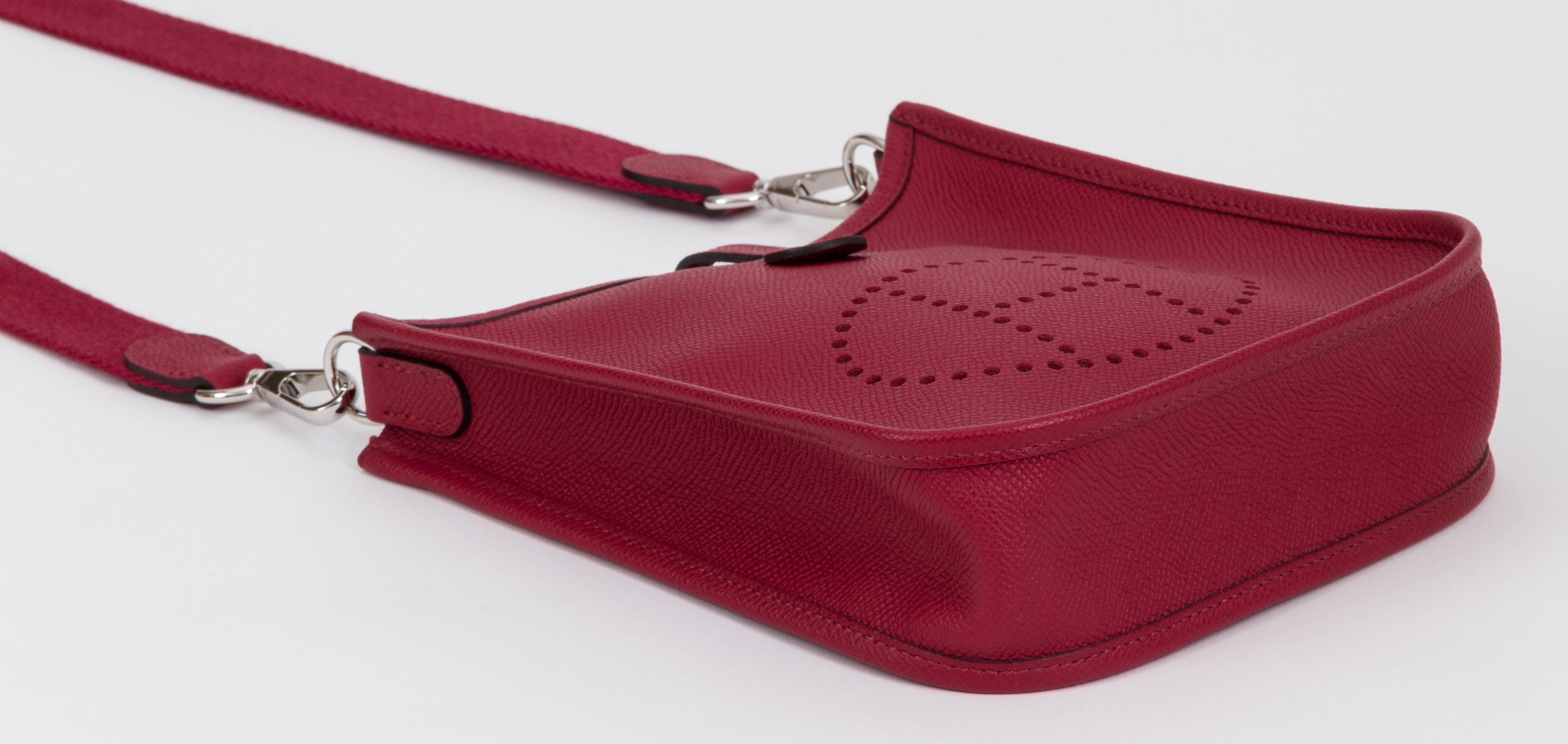 New Hermes Mini Evelyne Rouge Grenat In New Condition In West Hollywood, CA