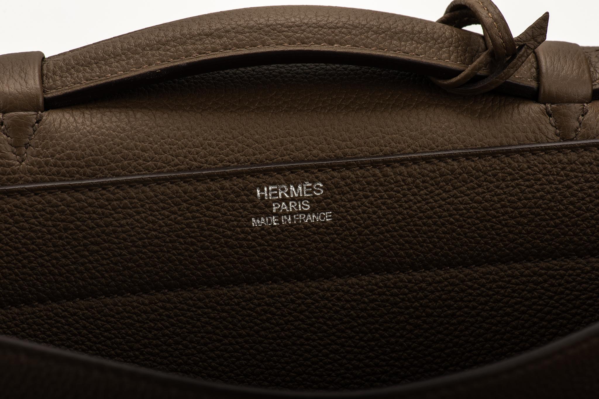 Hermes Etain Togo Palladium Briefcase 1