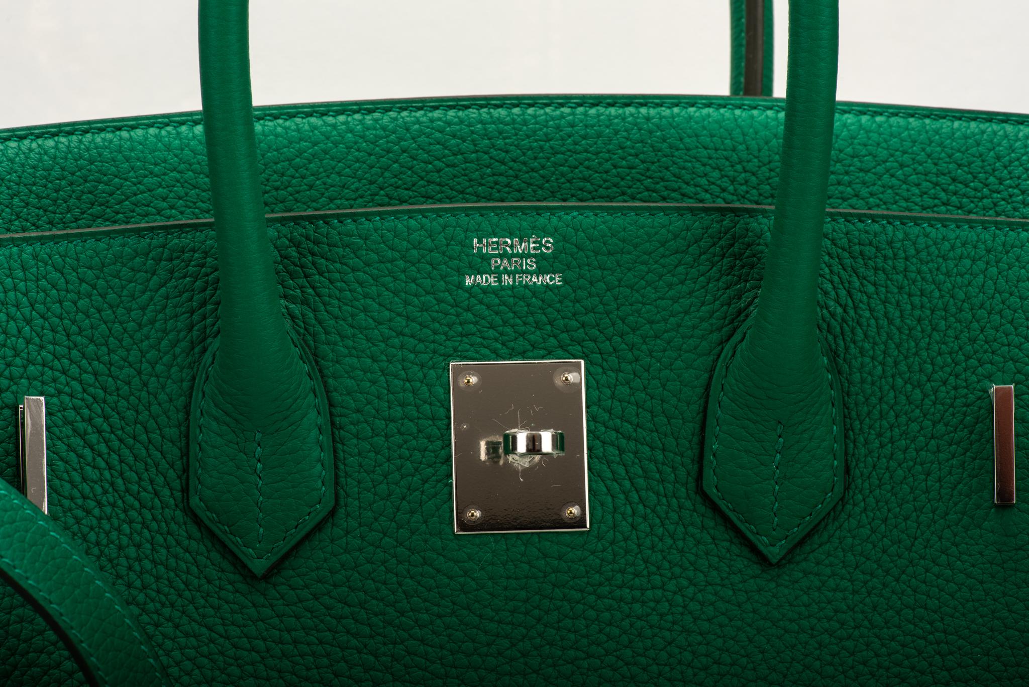 New Hermes 35 Verso Vert Vertigo Togo Birkin Bag In New Condition In West Hollywood, CA