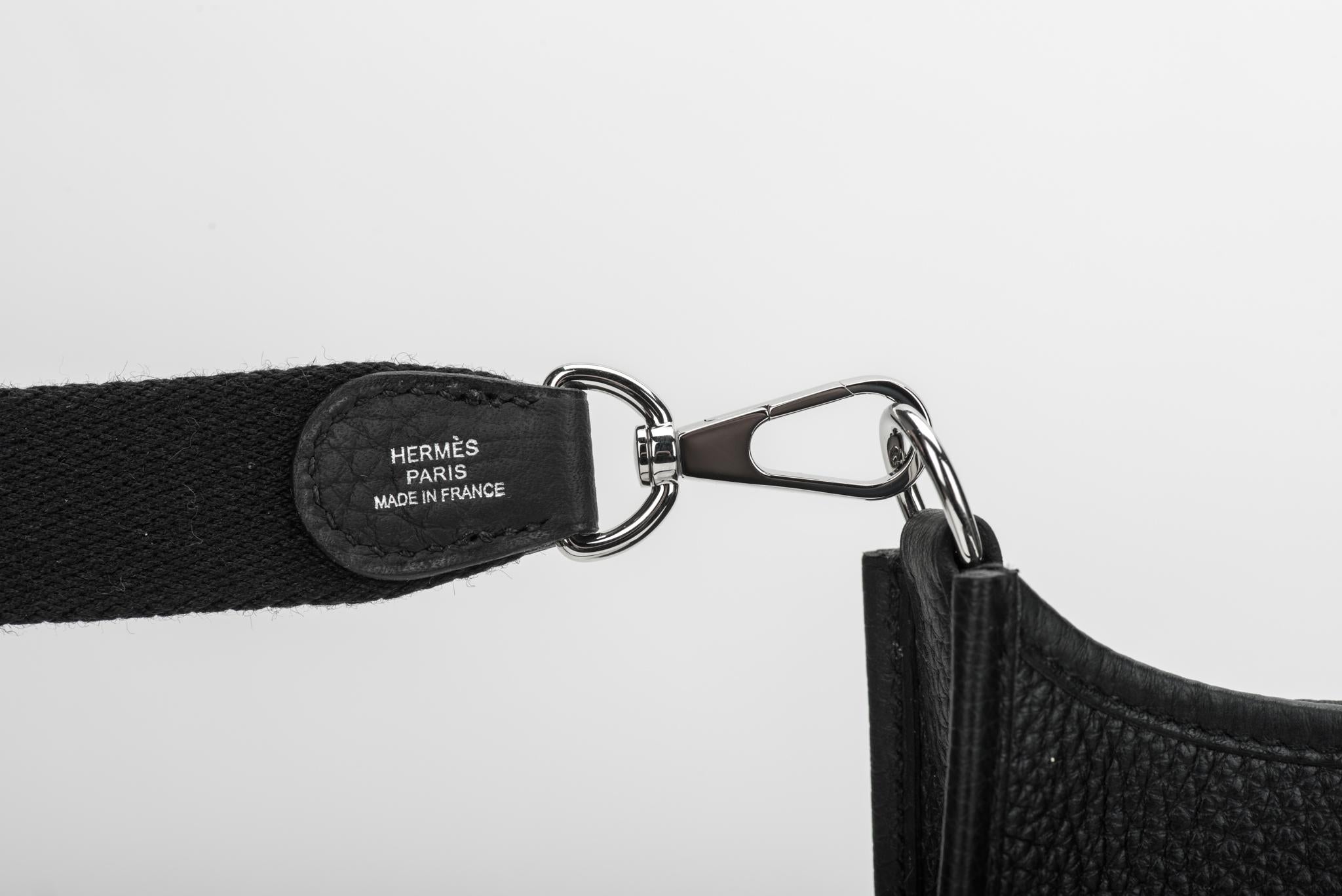 New Hermes Black Clemence Mini Evelyne Bag 2