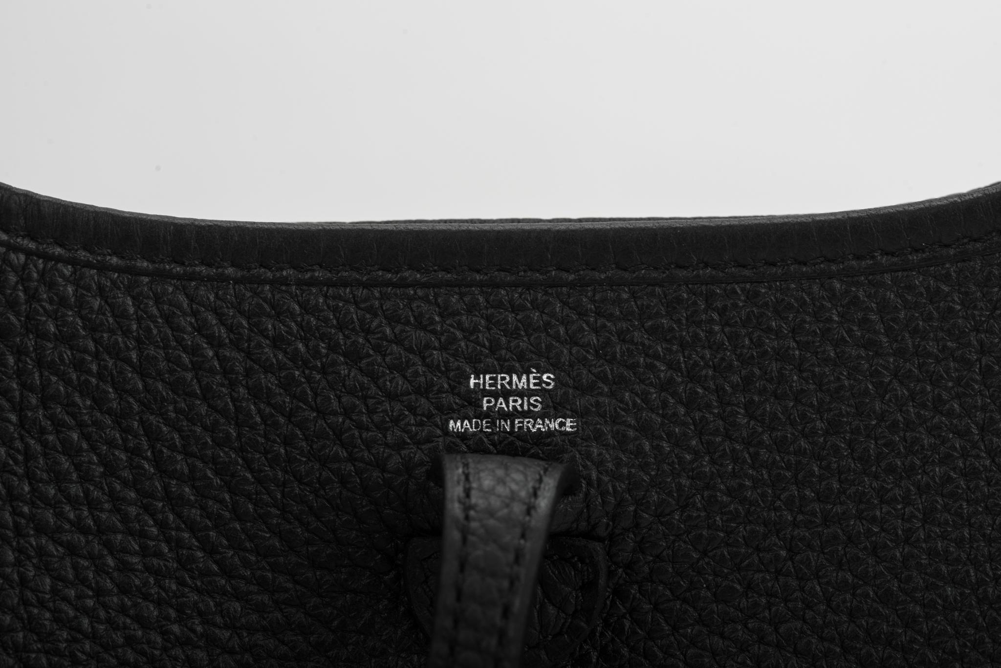 New Hermes Black Clemence Mini Evelyne Bag 3