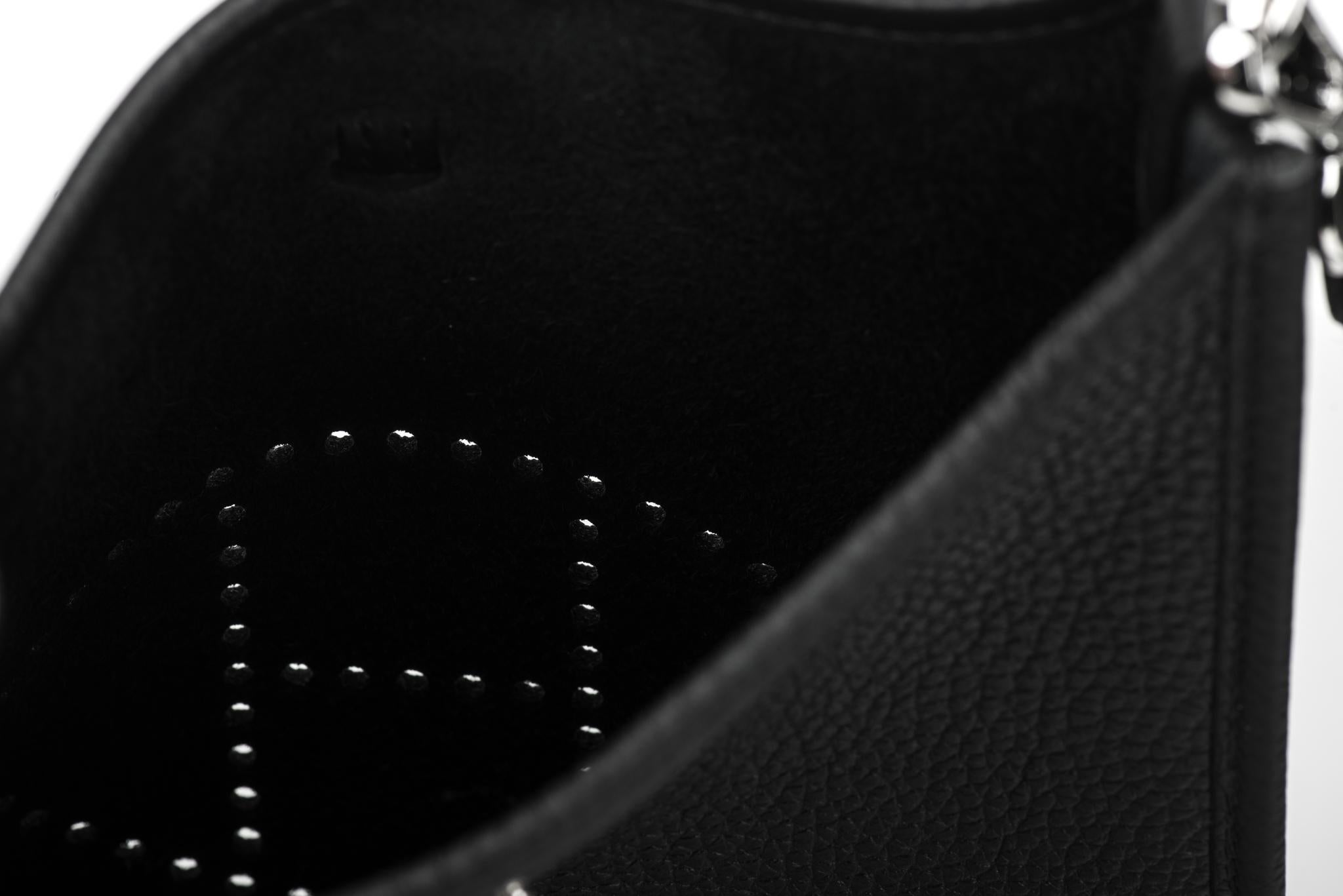 New Hermes Black Clemence Mini Evelyne Bag 4