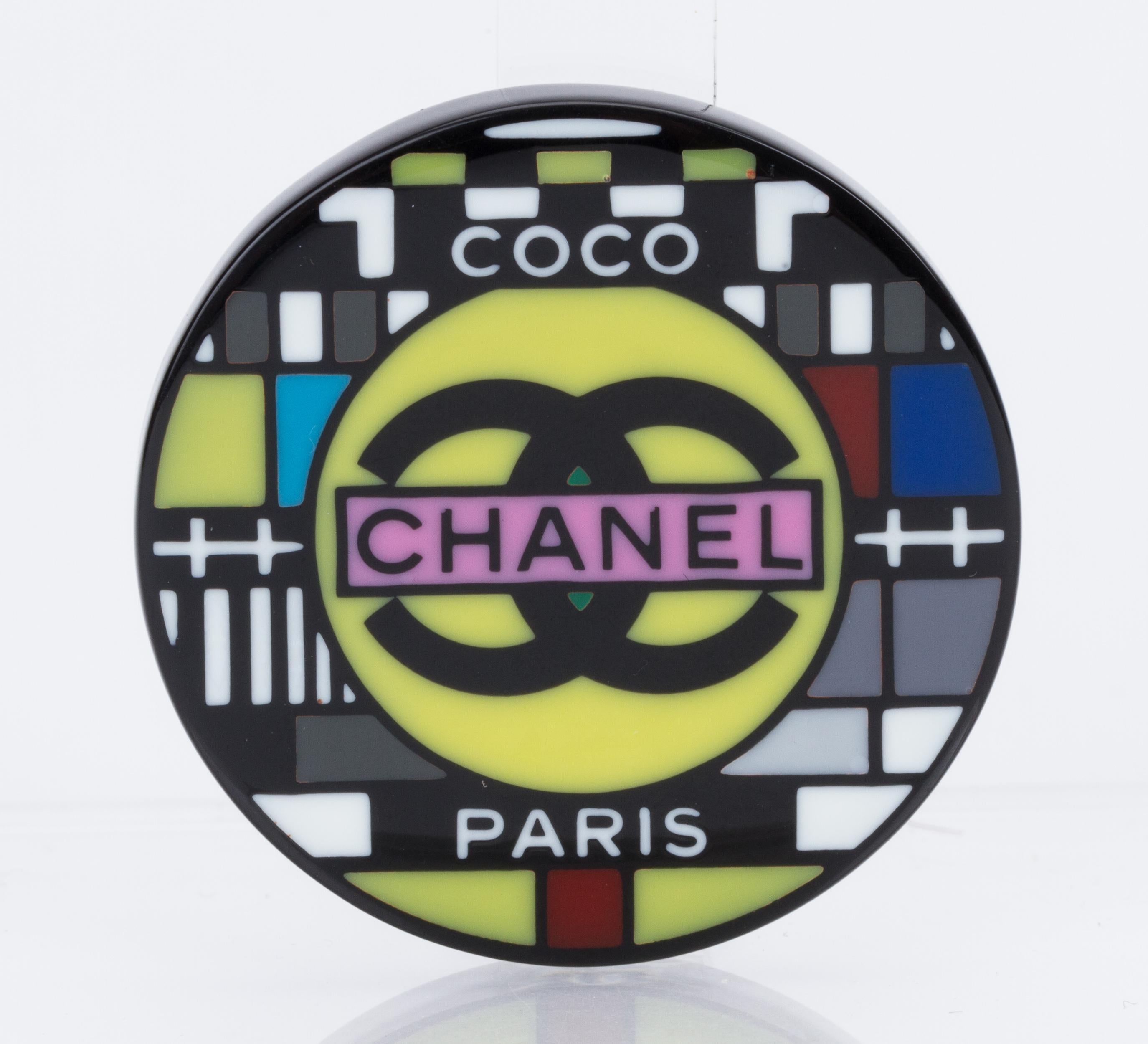 Women's New Chanel In Box Lucite Television Pin For Sale