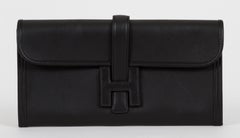 Neu Hermes Schwarze Epsom Jige Elan Clutch