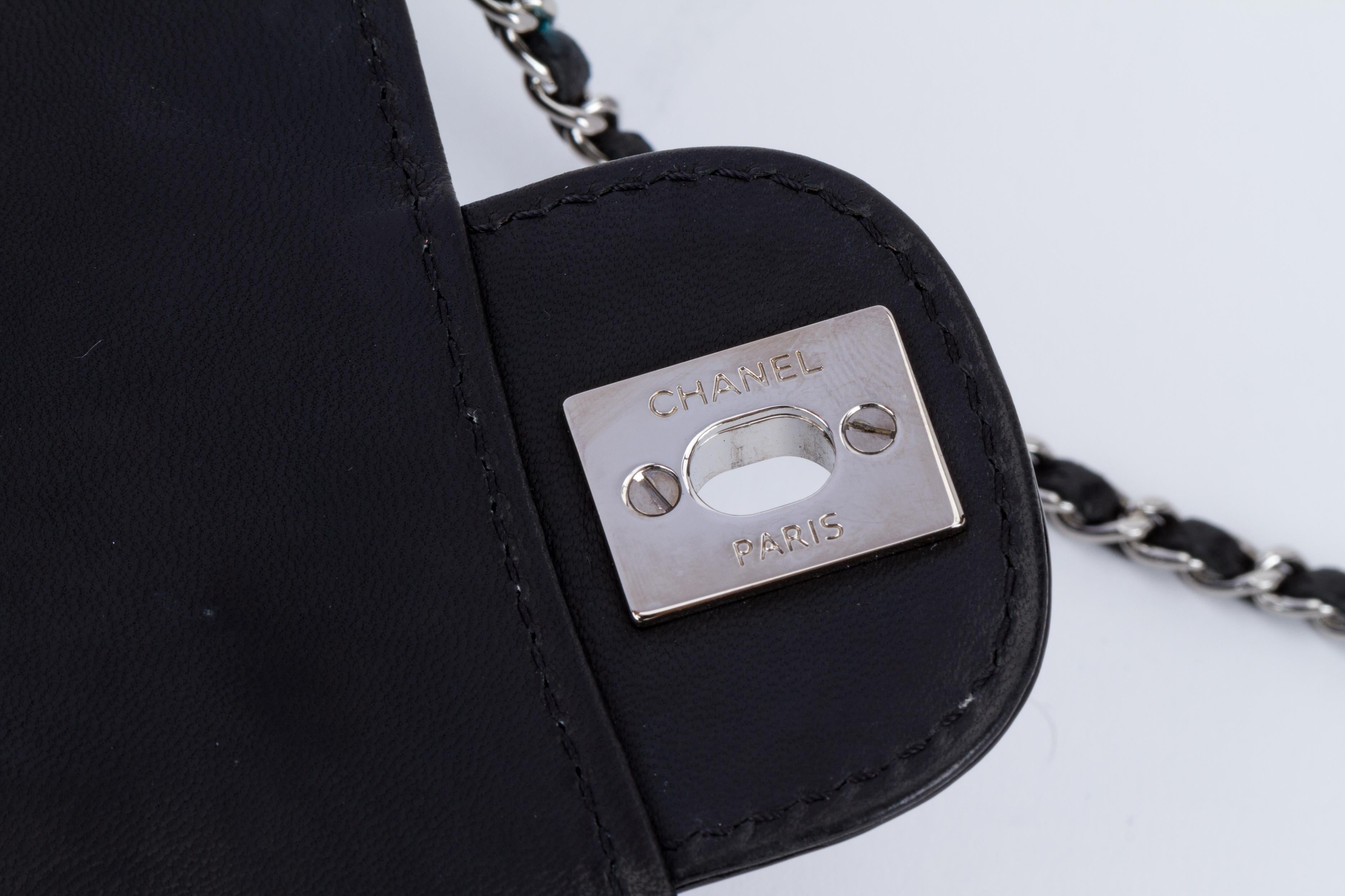 Chanel Black Patent 2 Way Pouchette Bag 3