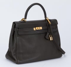 Hermes Kelly 35 Retourne Olive Green Bag