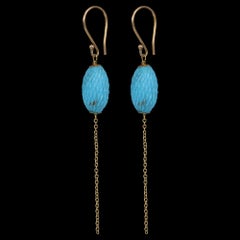 Turquoise Chainmail Earrings