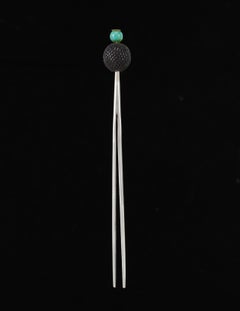Haarnadel aus Ebenholz und Türkis