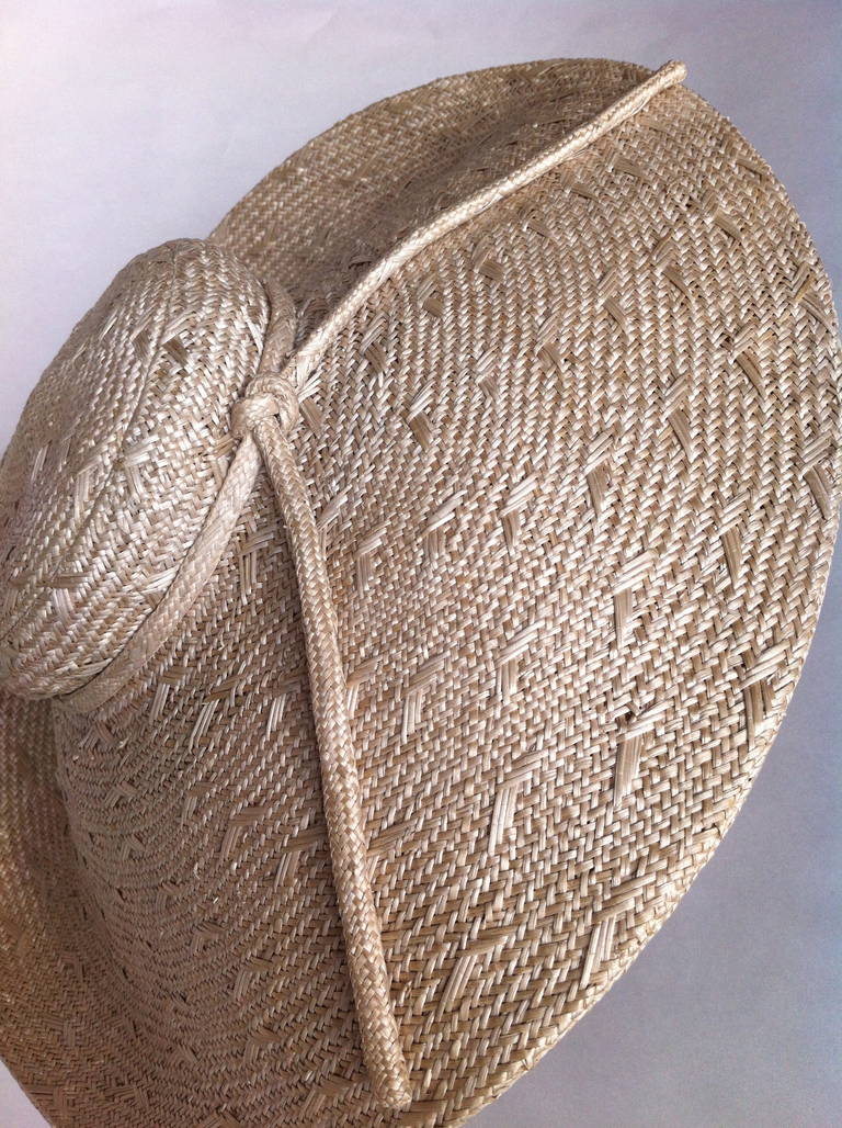 1950s Lanvin Haute Couture straw hat