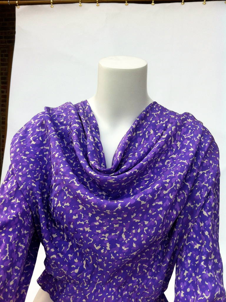 Givenchy haute couture printed silk crepe blouse