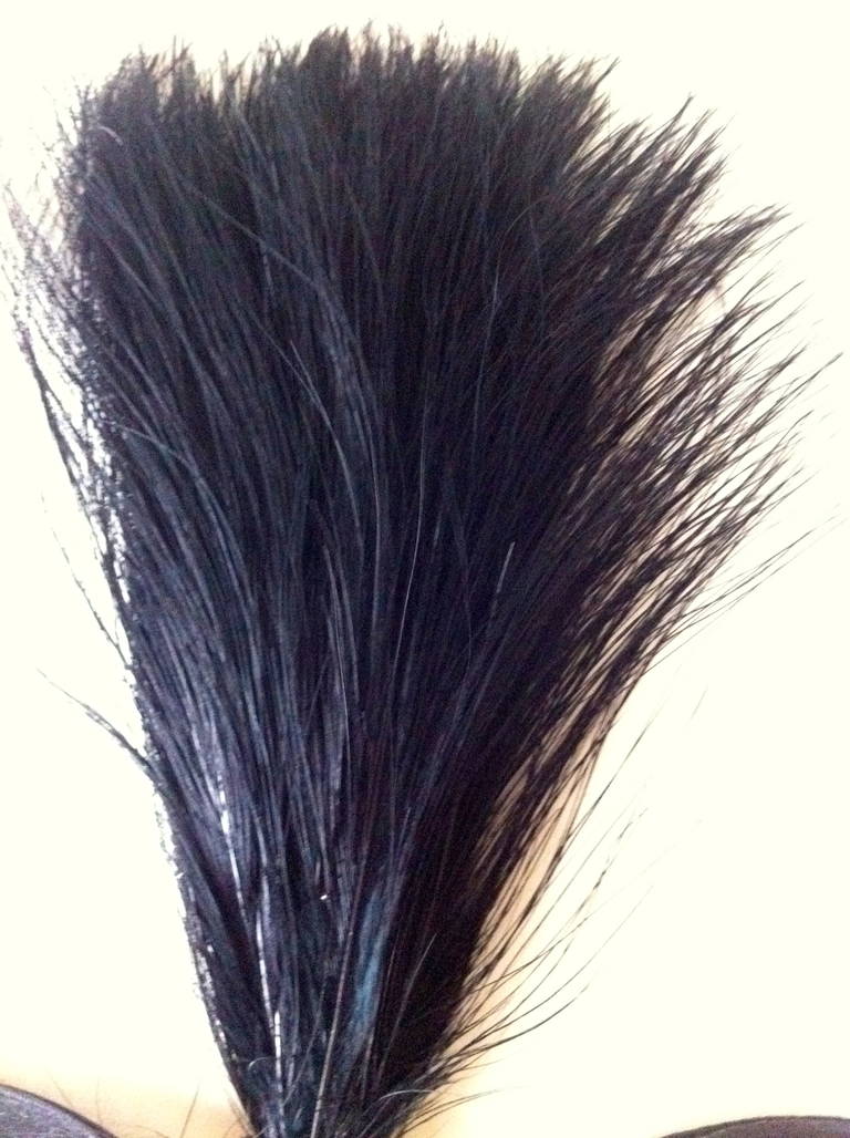 Women's Chanel Haute Couture black egret-feather and silk ribbon headdress For Sale