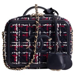 2019 CHANEL Tweed Filigree Vanity Navy