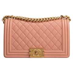 CHANEL Caviar Medium Boy Bag - Salmon